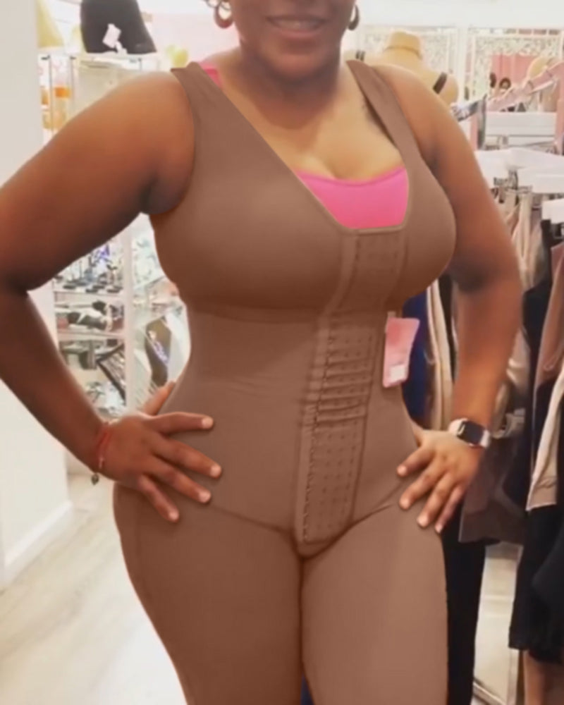 Shapewear For Tummy Control HOOK AND EYE CLOSURE Adjustable Breast Support Bodysuit Bodyshaper