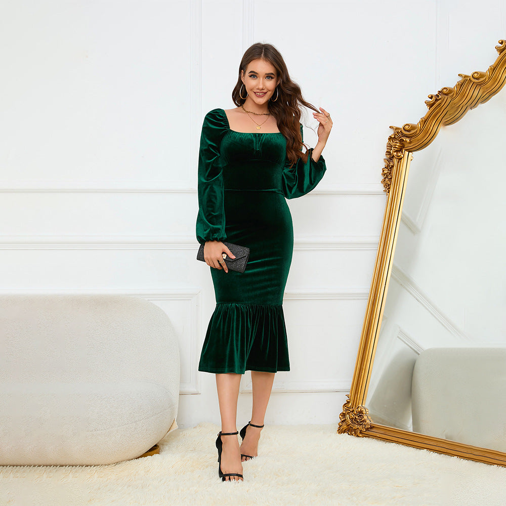 Velvet Elegant Sheath Dress