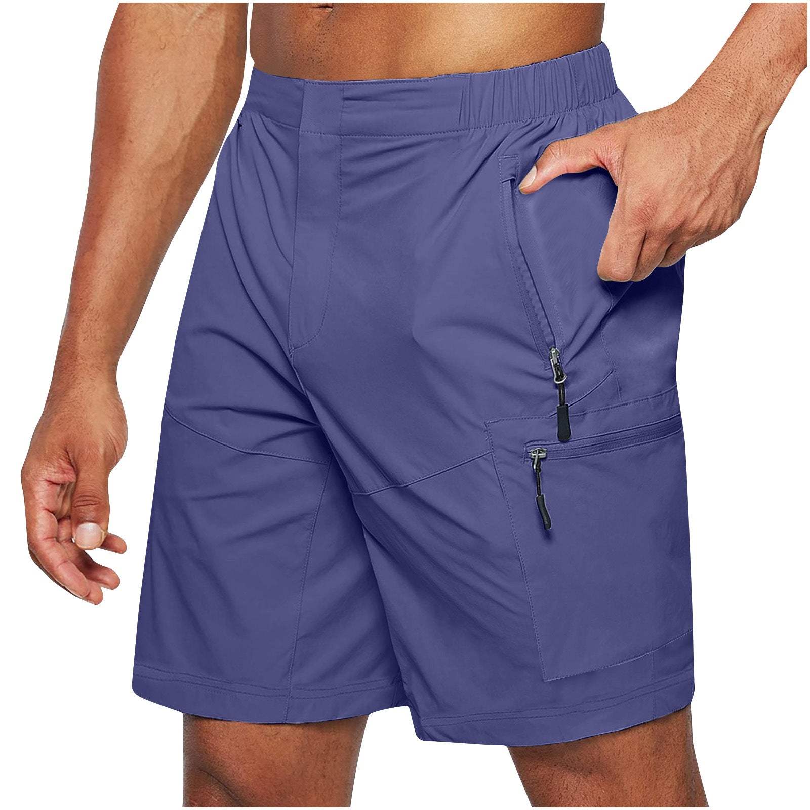 Men'S Casual Elastic Waist Strap Shorts Casual Fit Outdoor Long Shorts For Men Knee-Length Straight Leg Pants Shorts