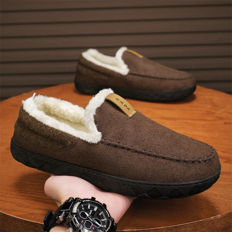 Mens Slip-on Snow Boots With Fleece Lining For Extra Warmth In Winter