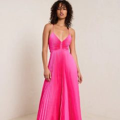 Suspender-Strap Lace-Up Casual Dress