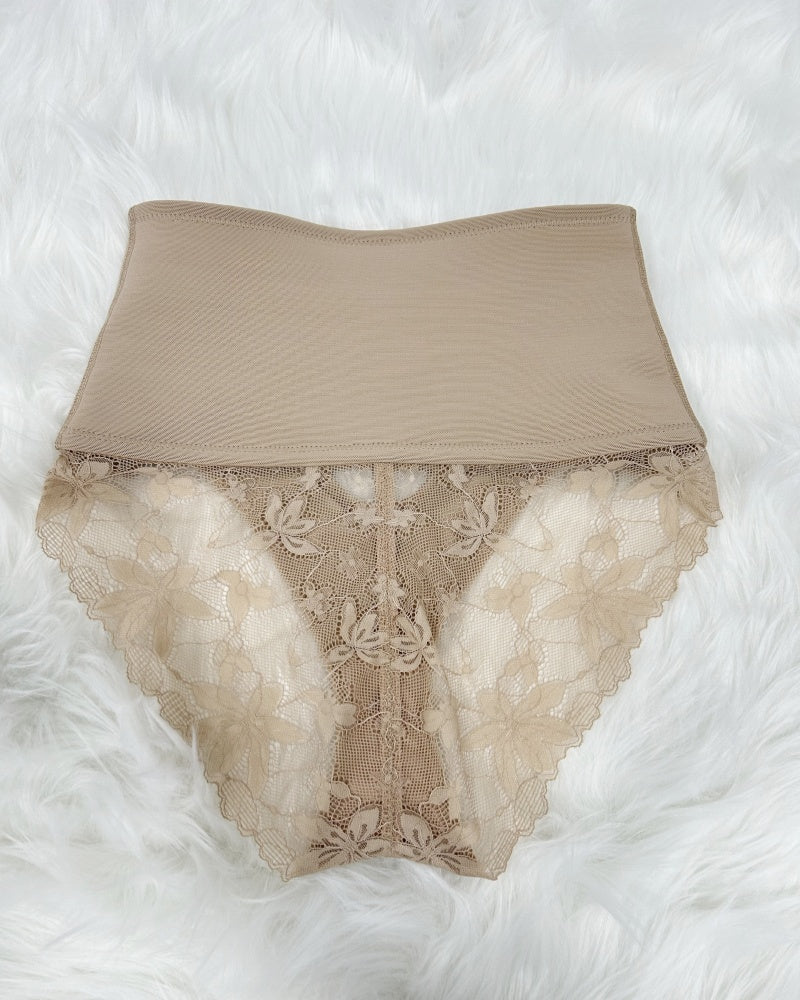 Front Closure Shapewear With Lace Trimmed Tummy Control Butt Lifter Faja Panties