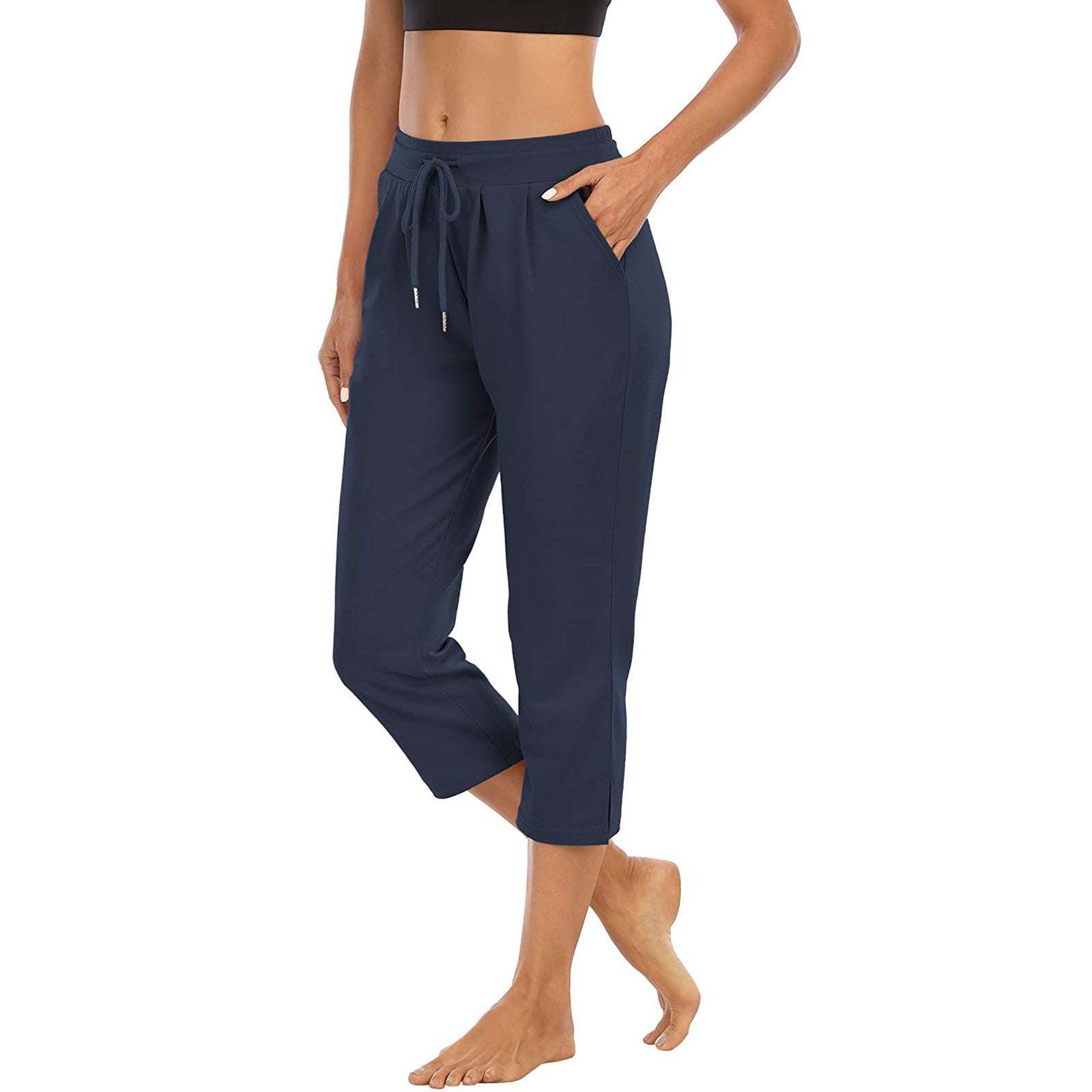 Capris with Drawstring and Pockets