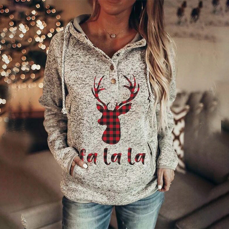 Jacket Christmas Letter Print Hooded Sweater