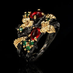 Trendy Colorful Flower Angel Two-Tone Ring For Cross-Border Jewelry