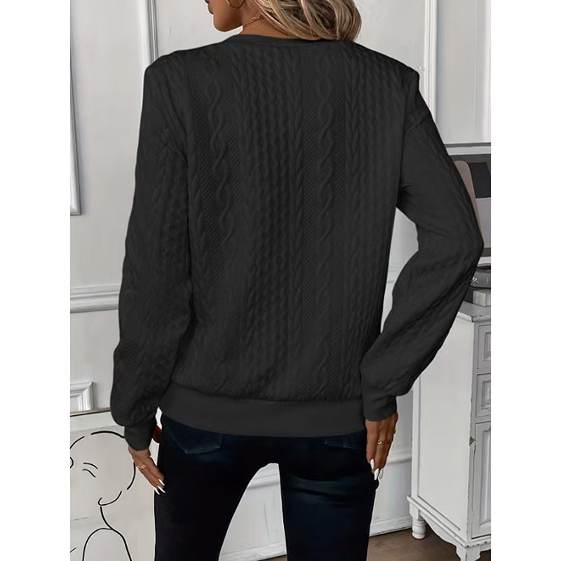Textured Half Zip Pullover Tops Casual Long Sleeve Crewneck Sweatshirts
