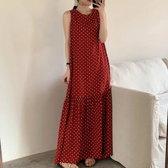 Longline Korean-style Pajama Dress With Vest Style