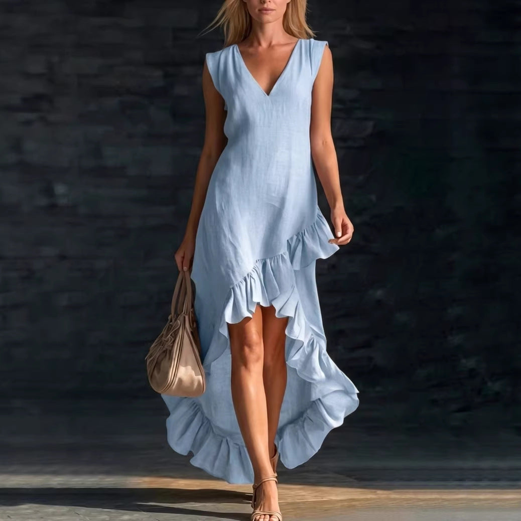 Cotton-linen Long Dress For Women
