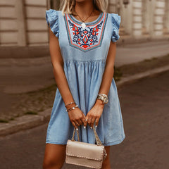 Embroidery Waist Dress