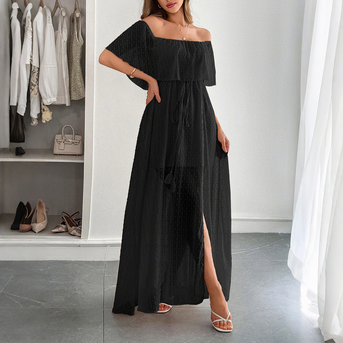 Elegant Tube Top Corset Short Sleeve Dress