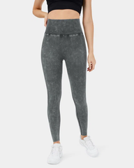Seamless Flow Super High Waisted Butt Lifting Ruched Washed Yoga Leggings