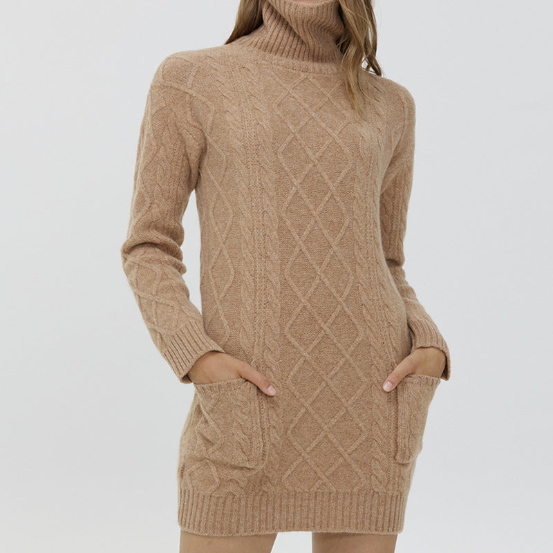 Mid-length Woolen Sweater Dress
