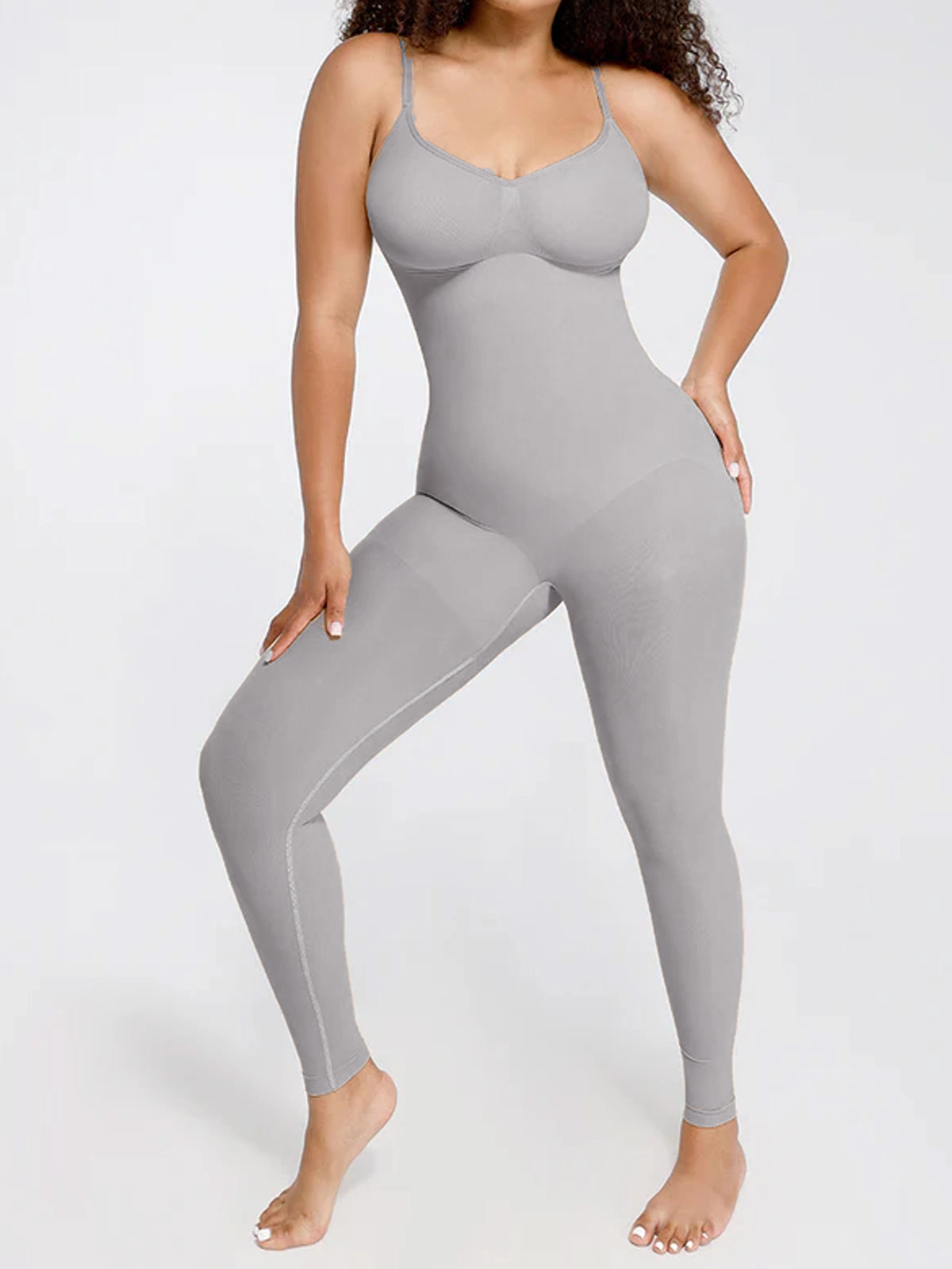 Seamless Breast Support Waist and Abdomen Shaping Mid Thigh Body Shaper