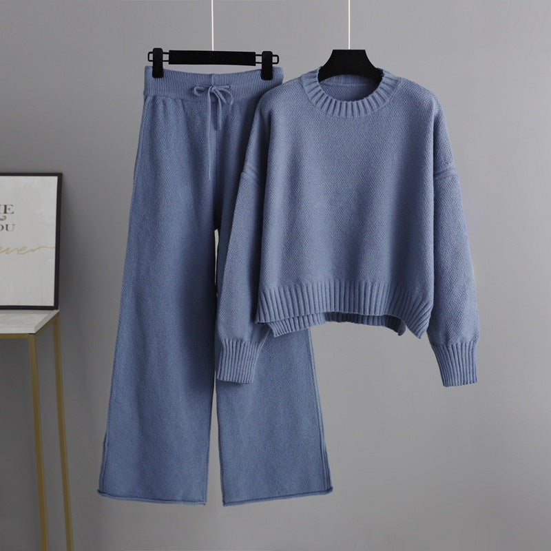 Casual Knitted Pants Set For Women