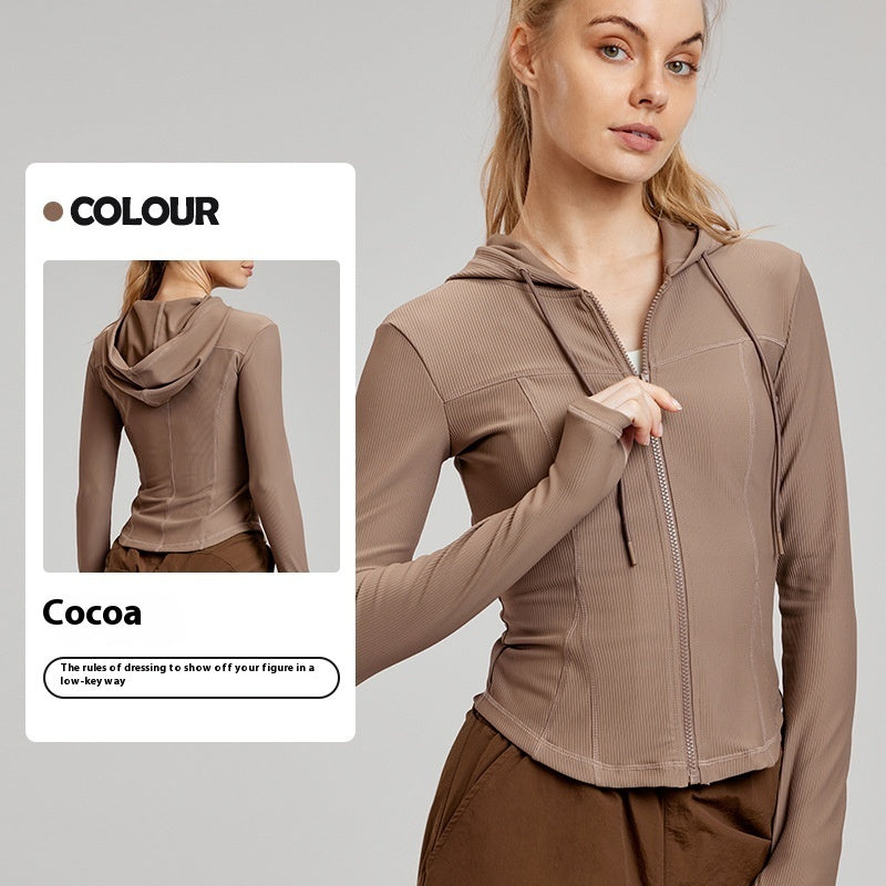 Long Sleeve Yoga Wear Coat Slim Fit Slimming Women
