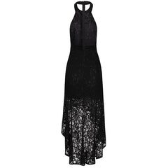 Elegant Solid Lace Cutout Dress Back Dress