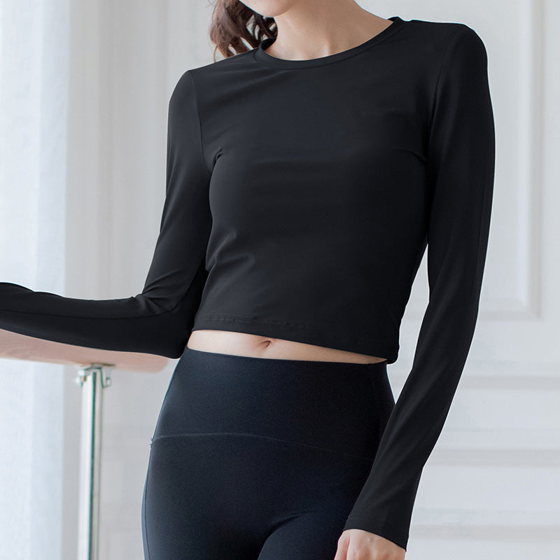 Yoga Clothes Breathable And Comfortable Fitness Tights Slim Slimming Short Long-sleeved Tops