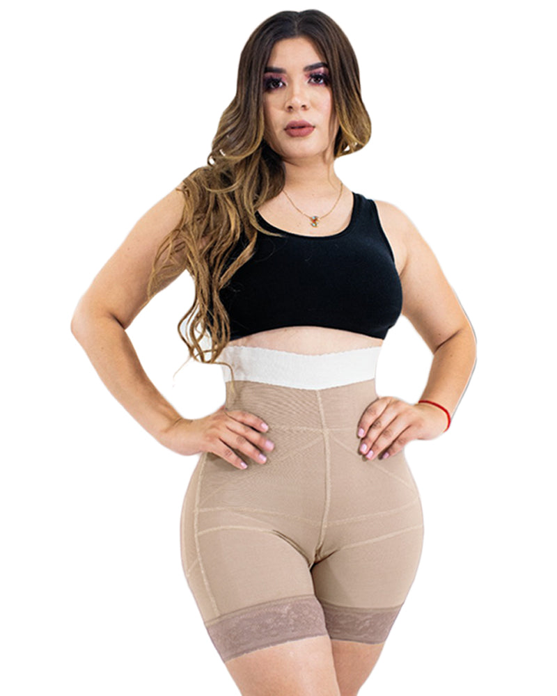 Double Pressure Shaping Shorts Slimming Fajas Lace Body Shaper Girdle For Daily Life Use