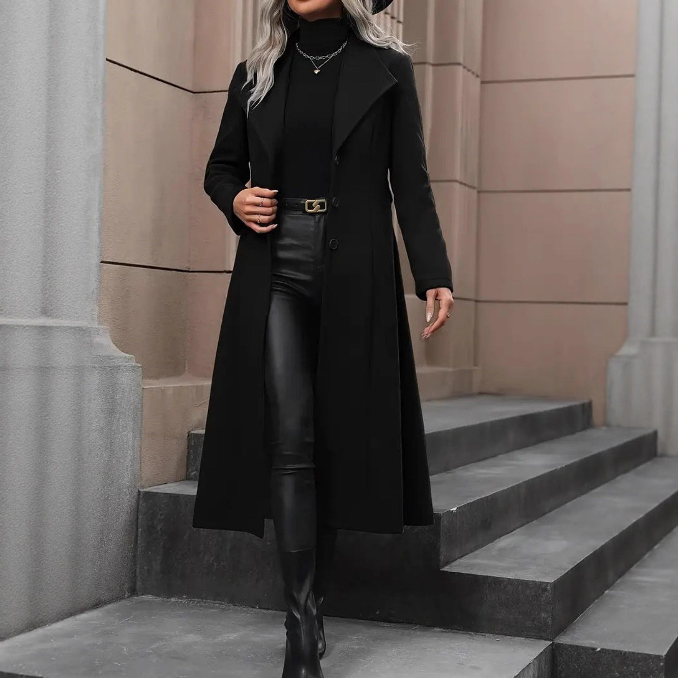 Minimalist Basic Belt King-size Coat