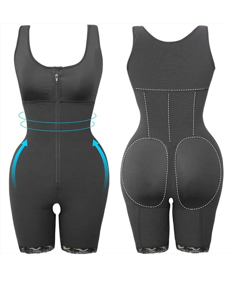 Slimming Bodysuit Underwear Butt Lifter Plus Size Shapewear Zipper Control Abdomen Hip-lifting Body Shaper