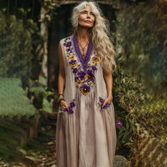Pansy Linen Maxi Dress