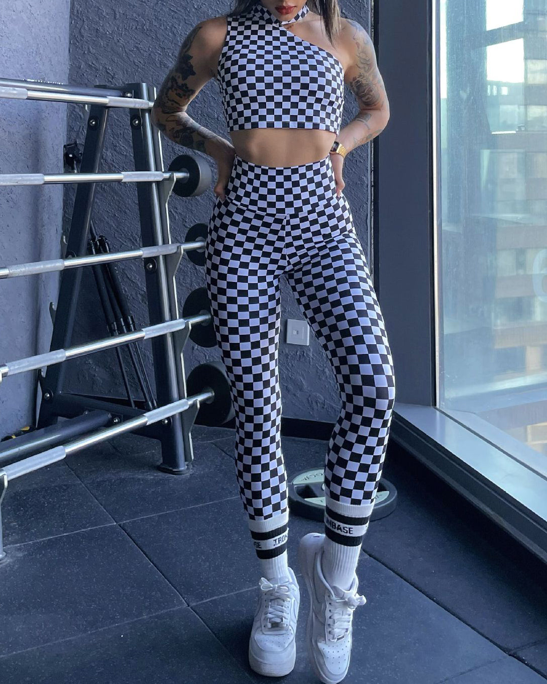 Chessboard Sport Tights Leggings