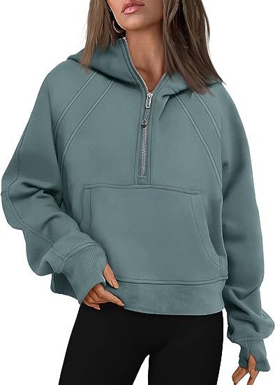 Zipper Hoodies Sweatshirts With Pocket Loose Sport Tops Long Sleeve Pullover Sweaters Fall Outfits Clothing