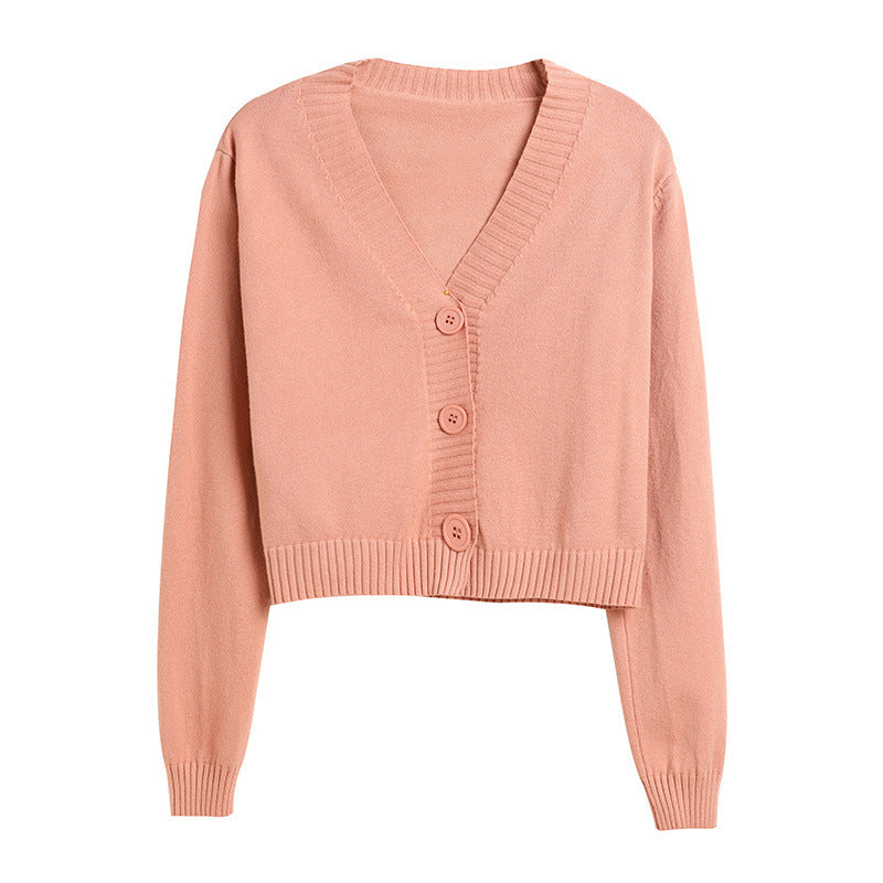 Style Knitted Sweater Cardigan V Neck Casual Sweater