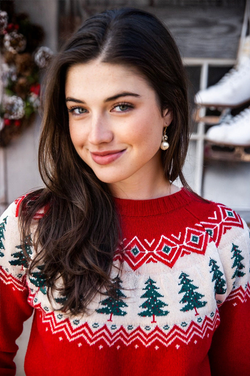 Casual Christmas Tree Knitted Sweater