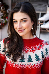 Casual Christmas Tree Knitted Sweater