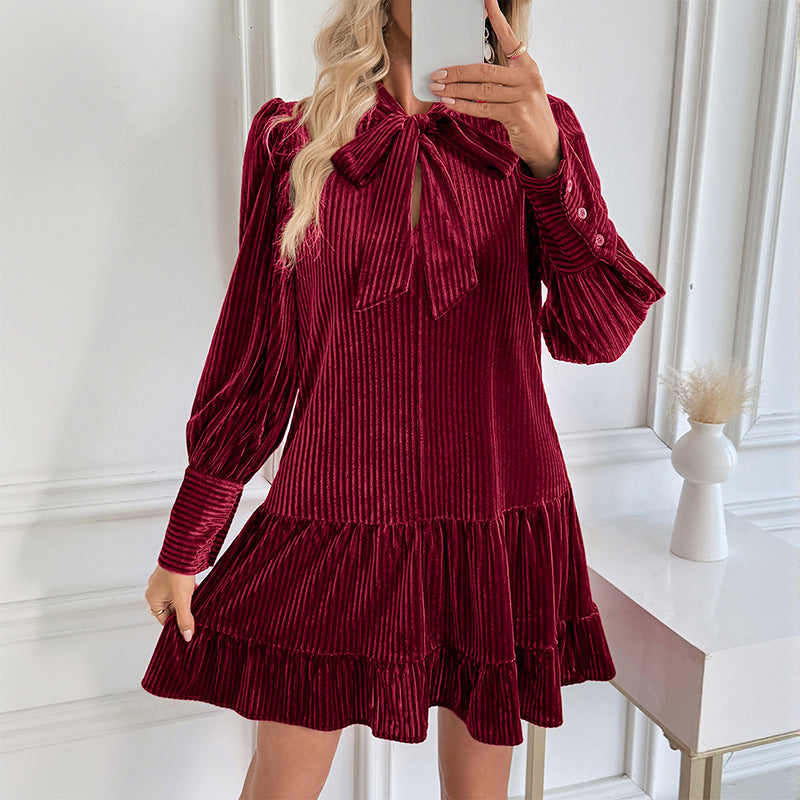 Elegant Velvet Dress Evening Party Women