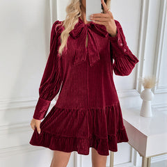 Elegant Velvet Dress Evening Party Women