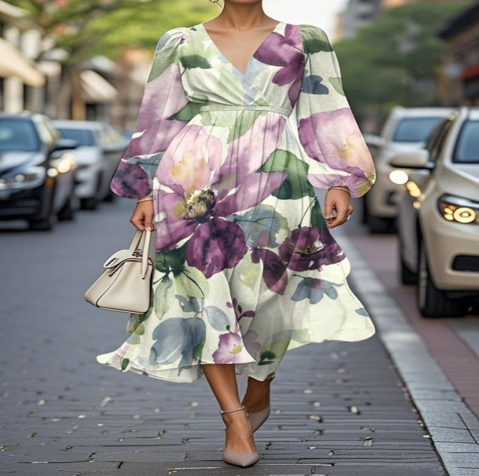 Printed Casual Retro Dress