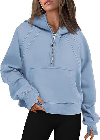 Zipper Hoodies Sweatshirts With Pocket Loose Sport Tops Long Sleeve Pullover Sweaters Fall Outfits Clothing