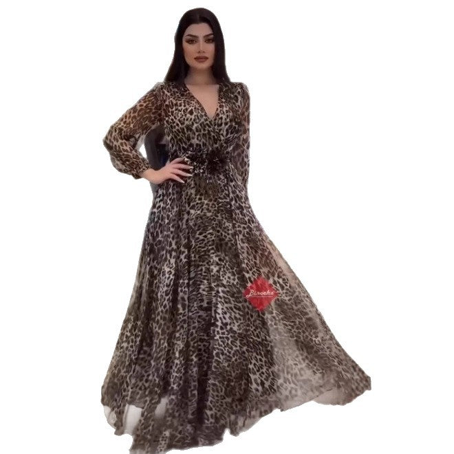 Womens Loose-Fit Slimming Long-Sleeve Dress