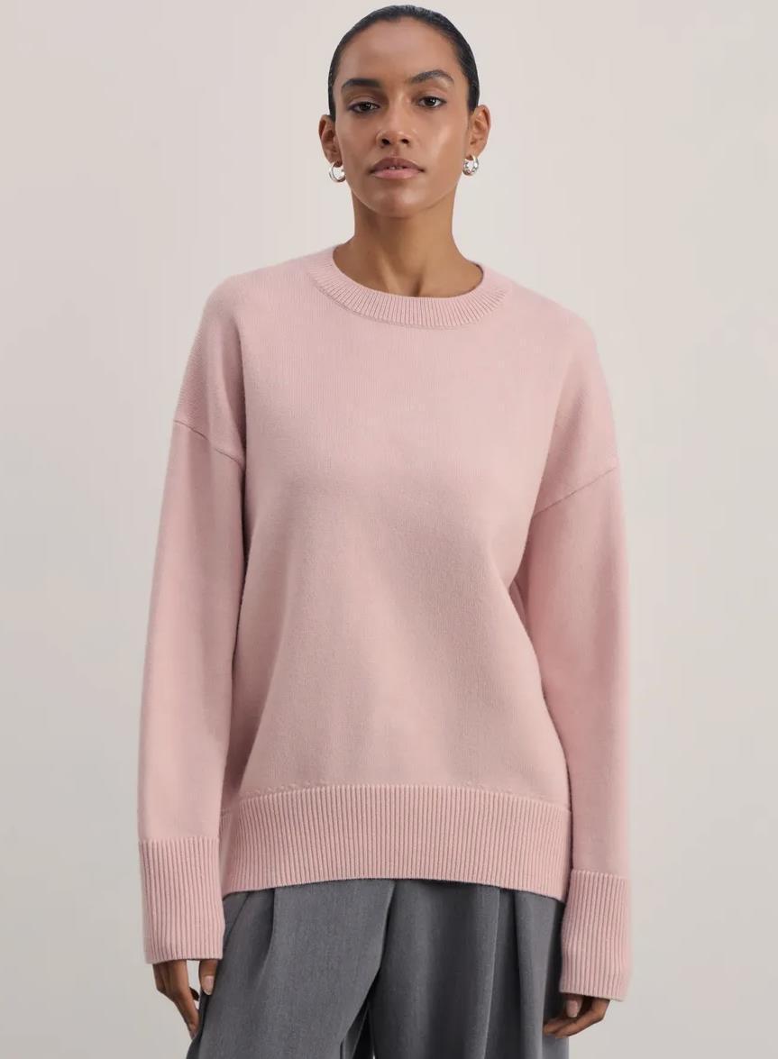 Knitted Round Neck Solid Color Loose Sweater