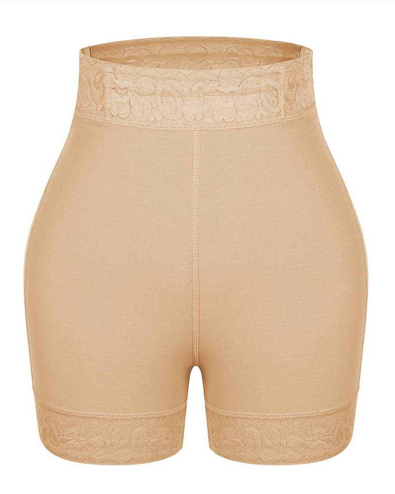 Mid-Waist Shaping Shorts Shapewear Panty With Anti-Rolling Lace Tummy Control Underwear For Butt Lifter
