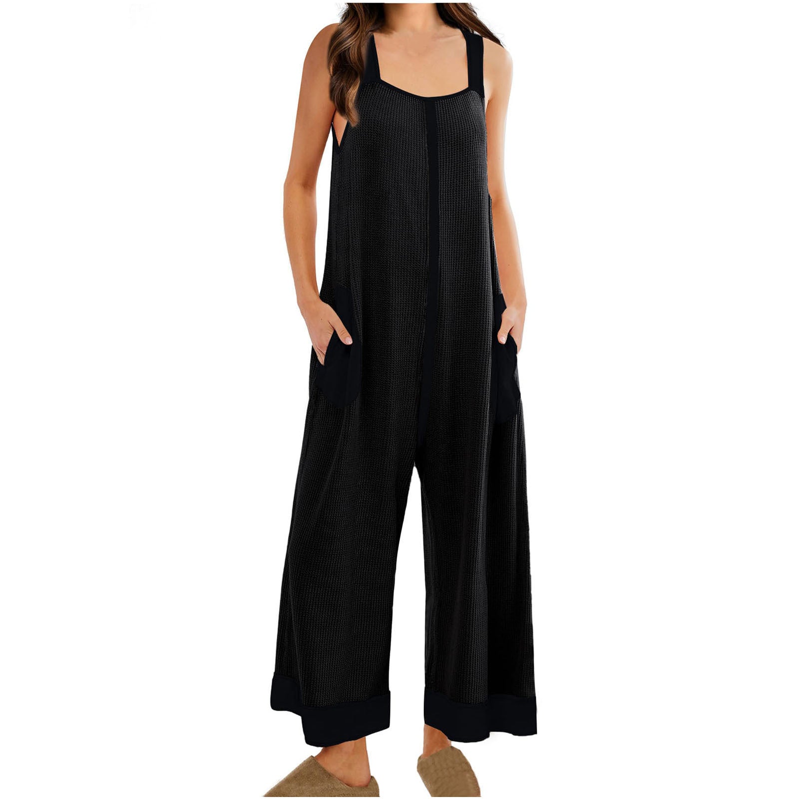 Casual Loose Jumpsuit Sleeveless U-neck One-piece