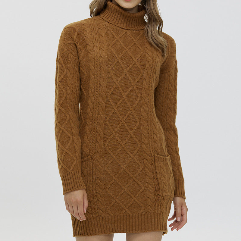 Mid-length Woolen Sweater Dress