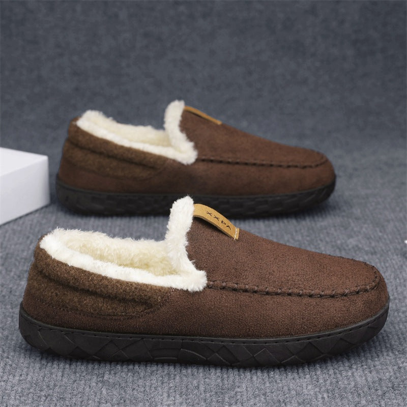 Mens Slip-on Snow Boots With Fleece Lining For Extra Warmth In Winter
