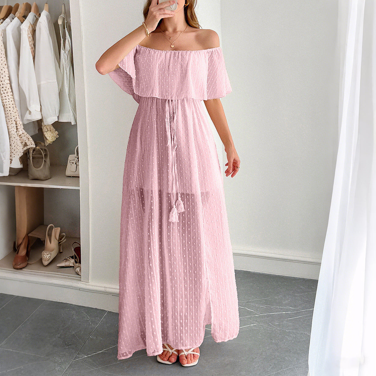 Elegant Tube Top Corset Short Sleeve Dress