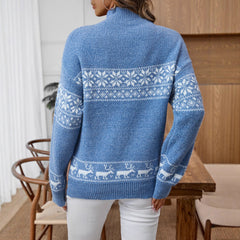 Half Turtleneck Pullover Long Sleeve Sweater