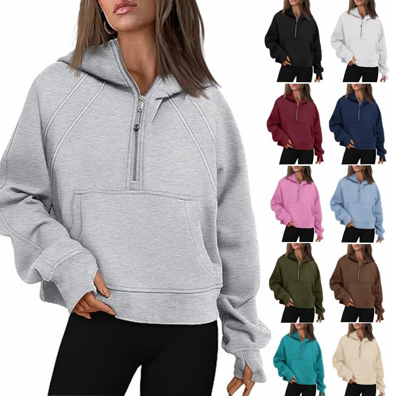 Zipper Hoodies Sweatshirts With Pocket Loose Sport Tops Long Sleeve Pullover Sweaters Fall Outfits Clothing
