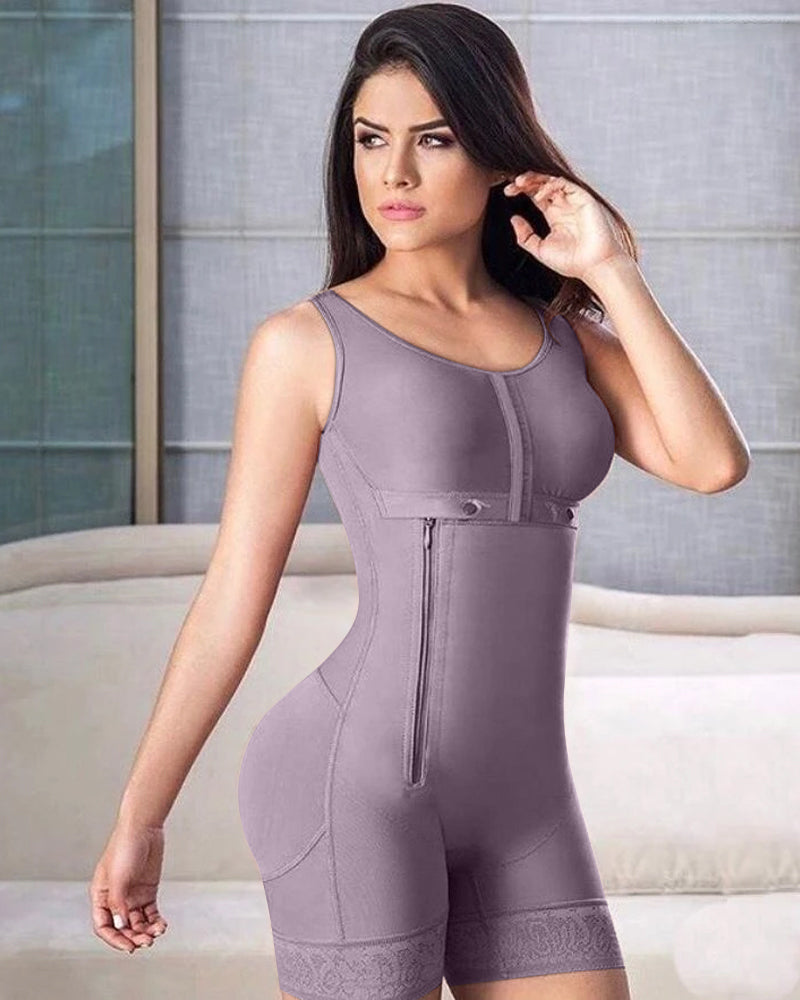 Zipper Adjustable Breast Support Tummy Control Shaperwear