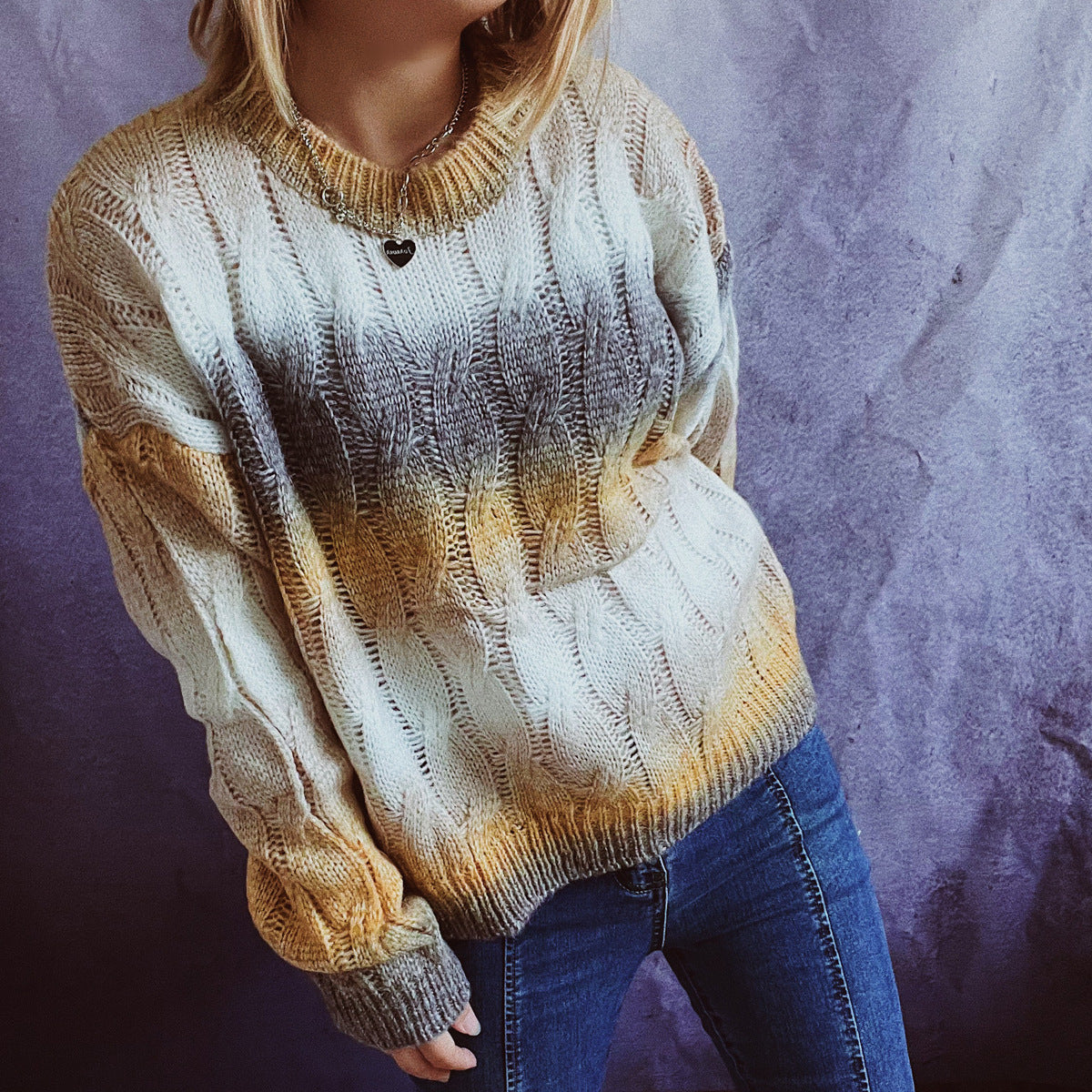 Lightweight Rainbow Short Knitted Sweater For Women