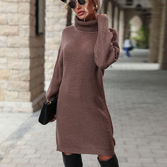 Wear High Collar Sweater Dress