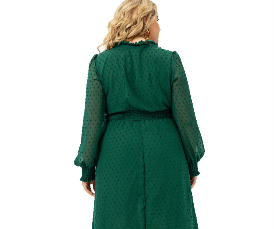 Sleeves Chiffon Cut Flower Dress