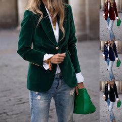 Velvet Lapel Casual Suit Business Slim Single-breasted Jacket Outwear Clothing For Women