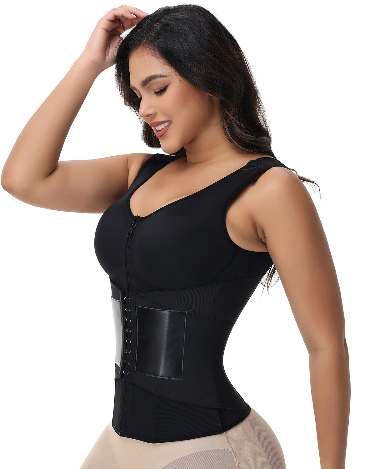 Zipper & Button Double Pressure Waist Trainer
