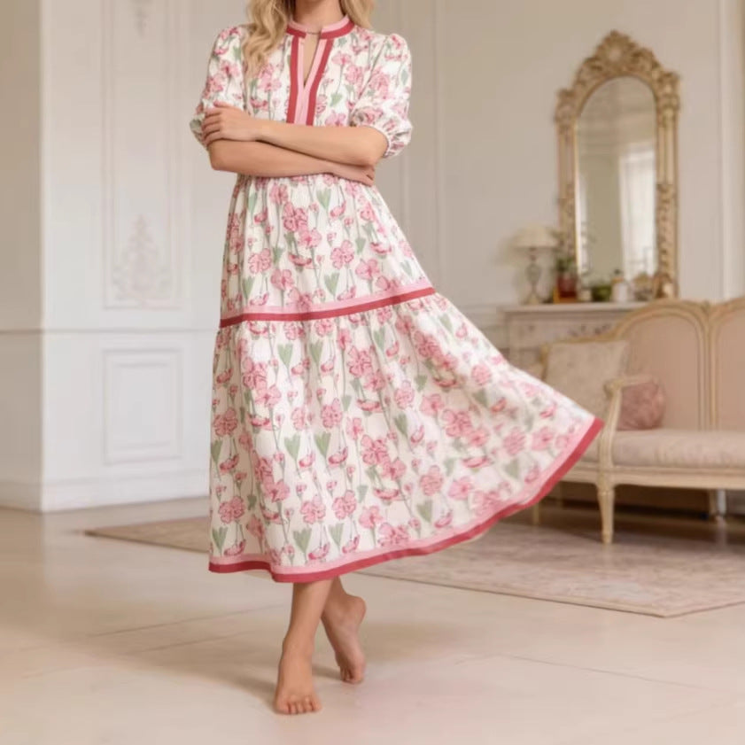 Casual Long Loose-fit Retro Princess Dress